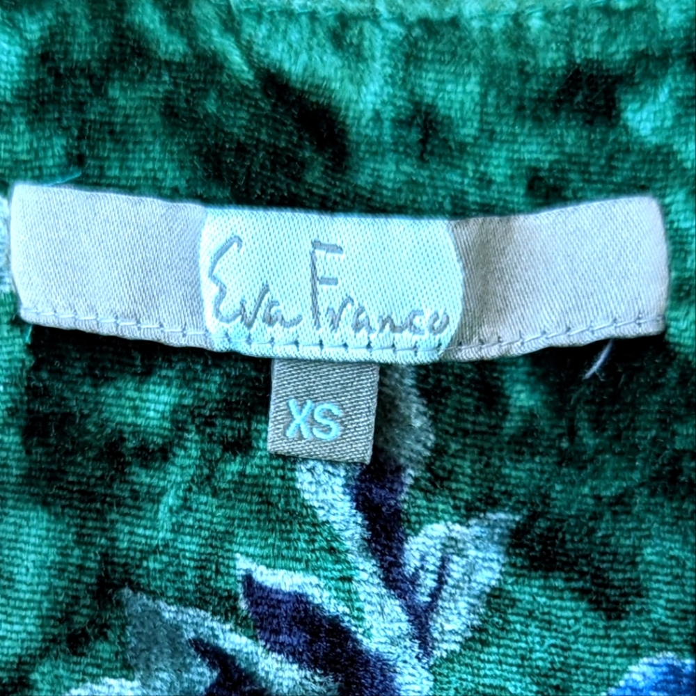 Anthropologie Eva Franco XS Green Velvet Bloom Car Coat - Picture 5 of 8
